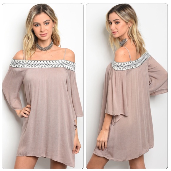 Last 2! Taupe mini dress - Picture 4 of 4